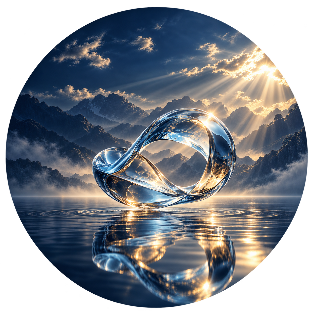 Approved circular reflective-glass QualiTech Creations emblem